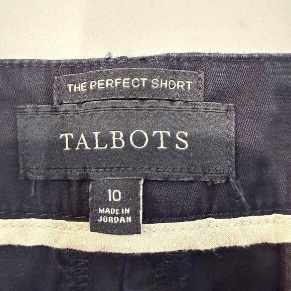 Talbots The Perfect Chino Shorts Women's 10 Black Flat Front Preppy Minimalist - Picture 3 of 5